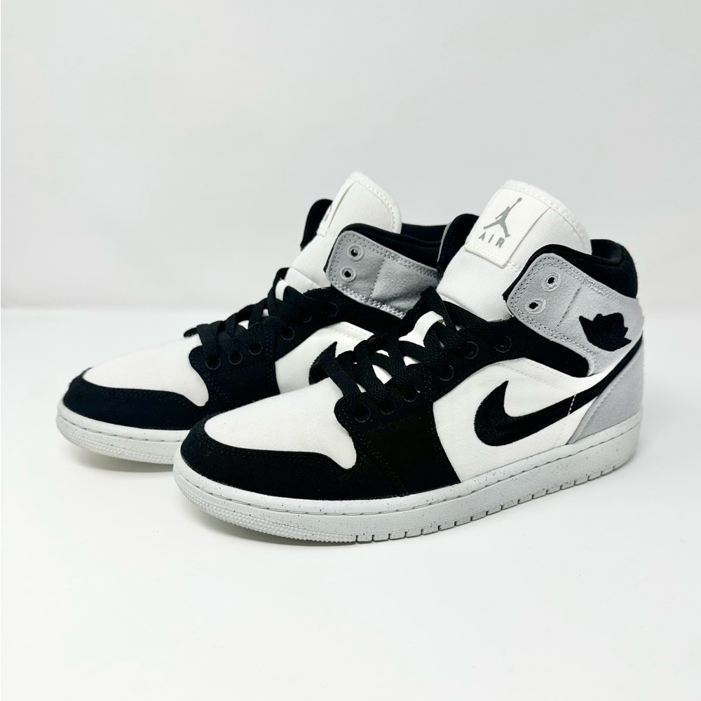 Nike Black and White Sneakers Air Jordan 1 Mid